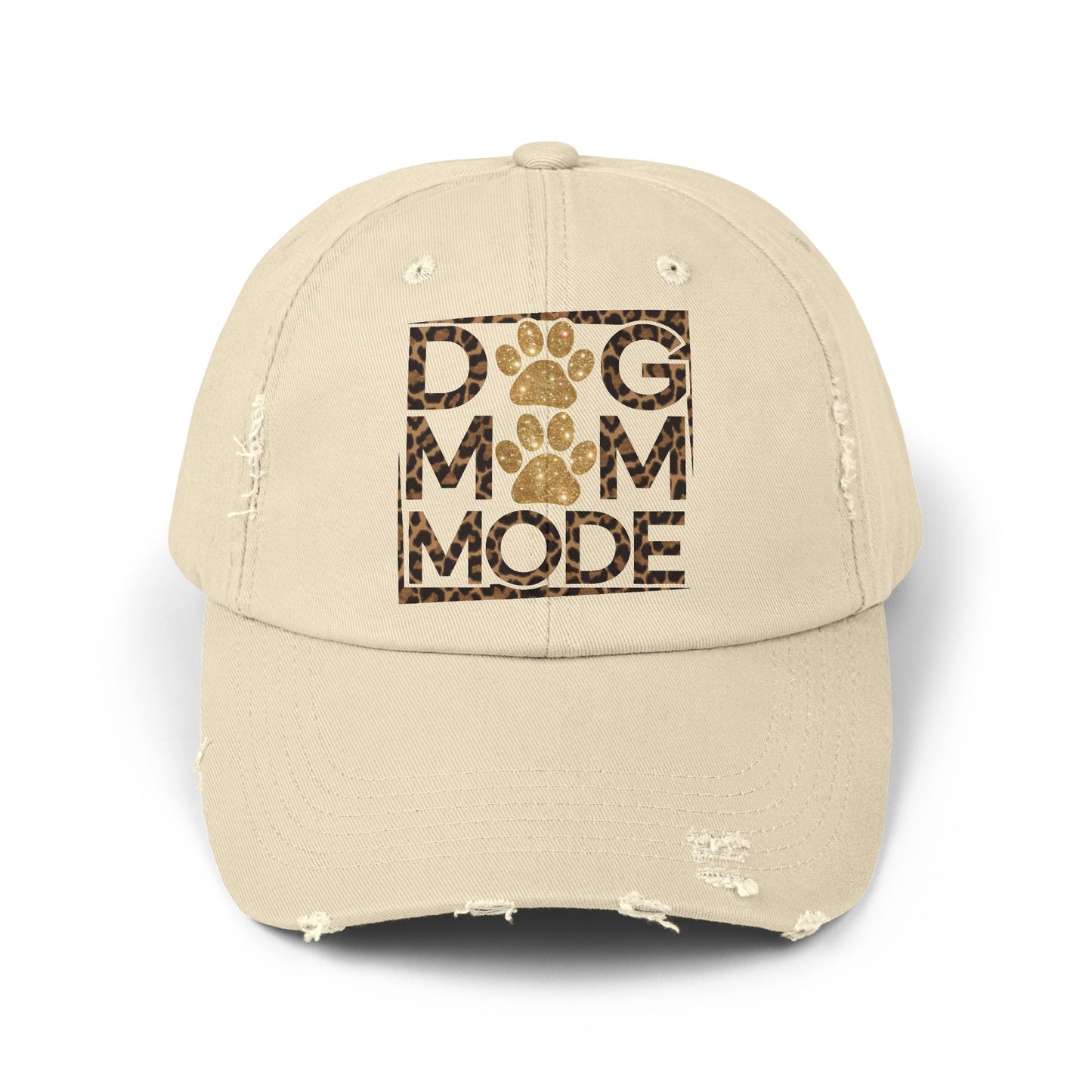 Dog Mom Mode Distressed Hat – Adjustable Cotton Twill Cap