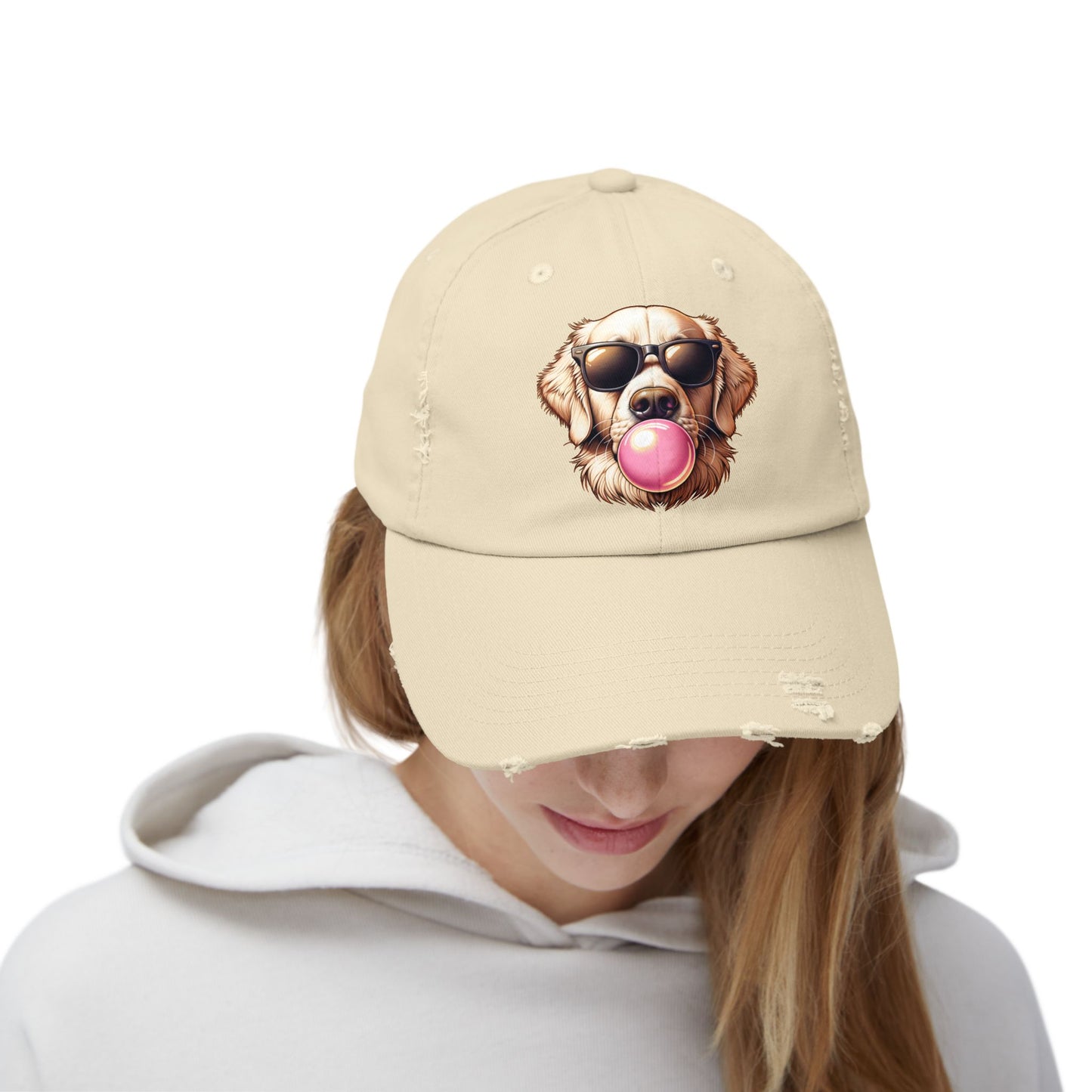 Golden-with-Gum-Unisex Distressed Cap