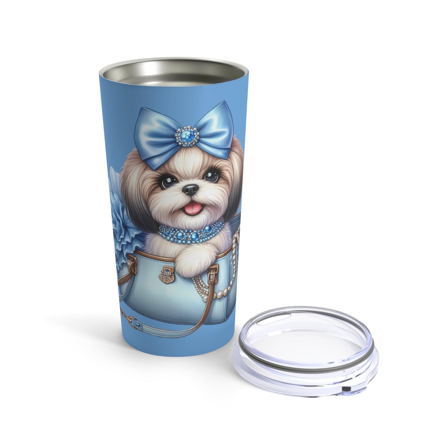 Blue Bow Shih Tzu Tumbler - Shih Tzu Gifts