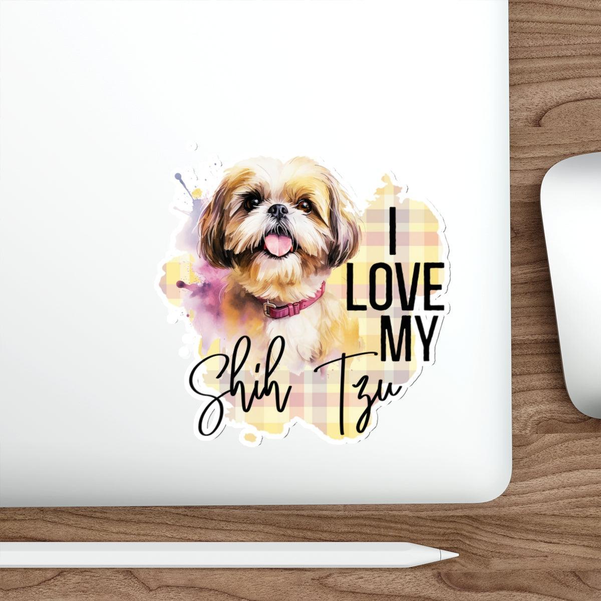 I Love My Shih Tzu Die-Cut Stickers - Shih Tzu Gifts
