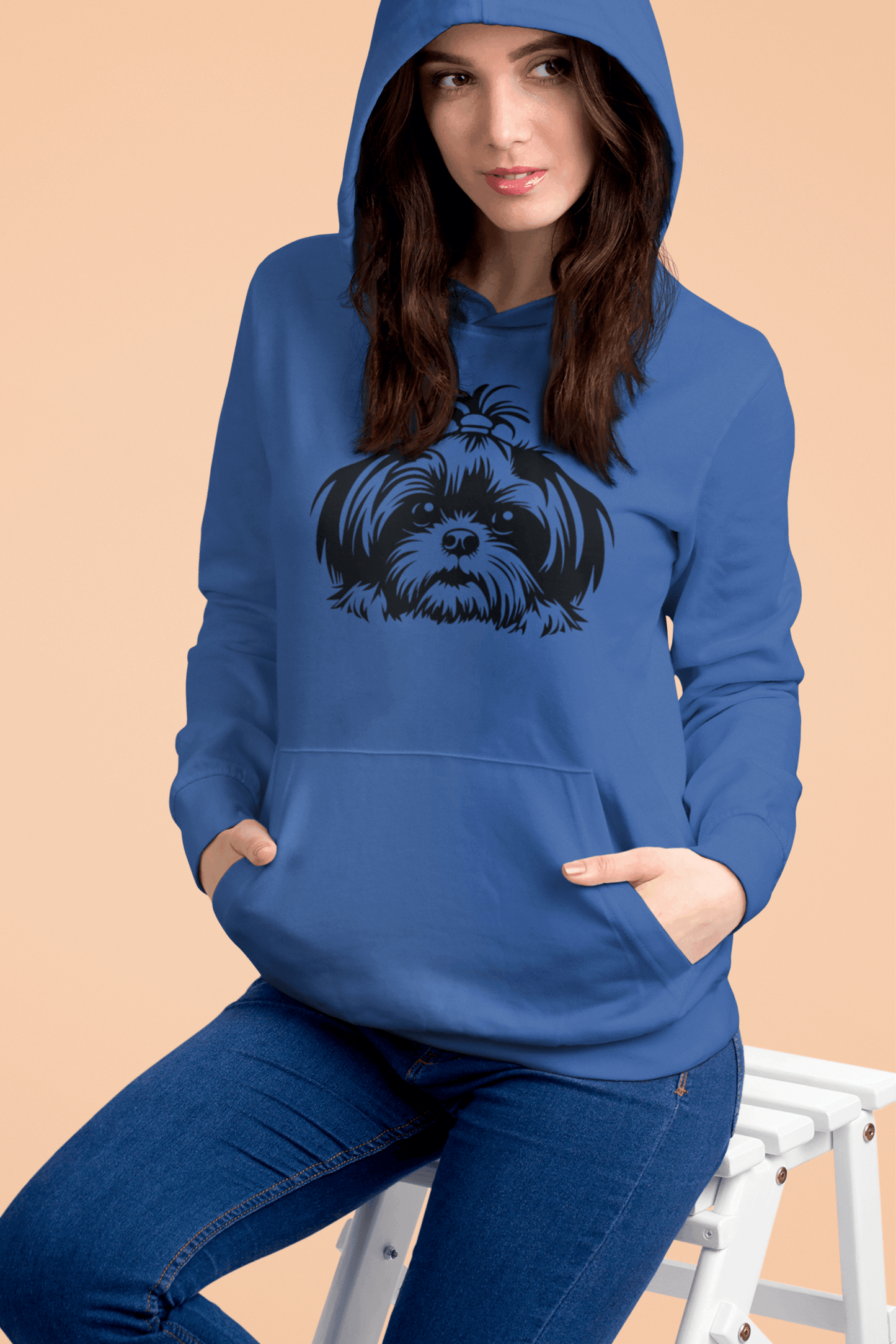 Shih-Tzu-Black-and-White-Unisex Heavy Blend™ Hooded Sweatshirt - Shih Tzu Gifts