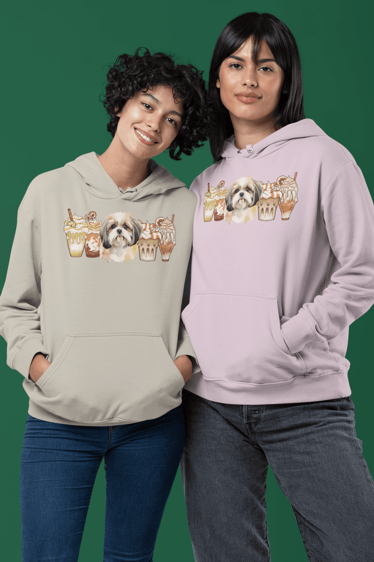 Shih Tzu With Ice Coffee Hooded Sweatshirt - Shih Tzu Gifts