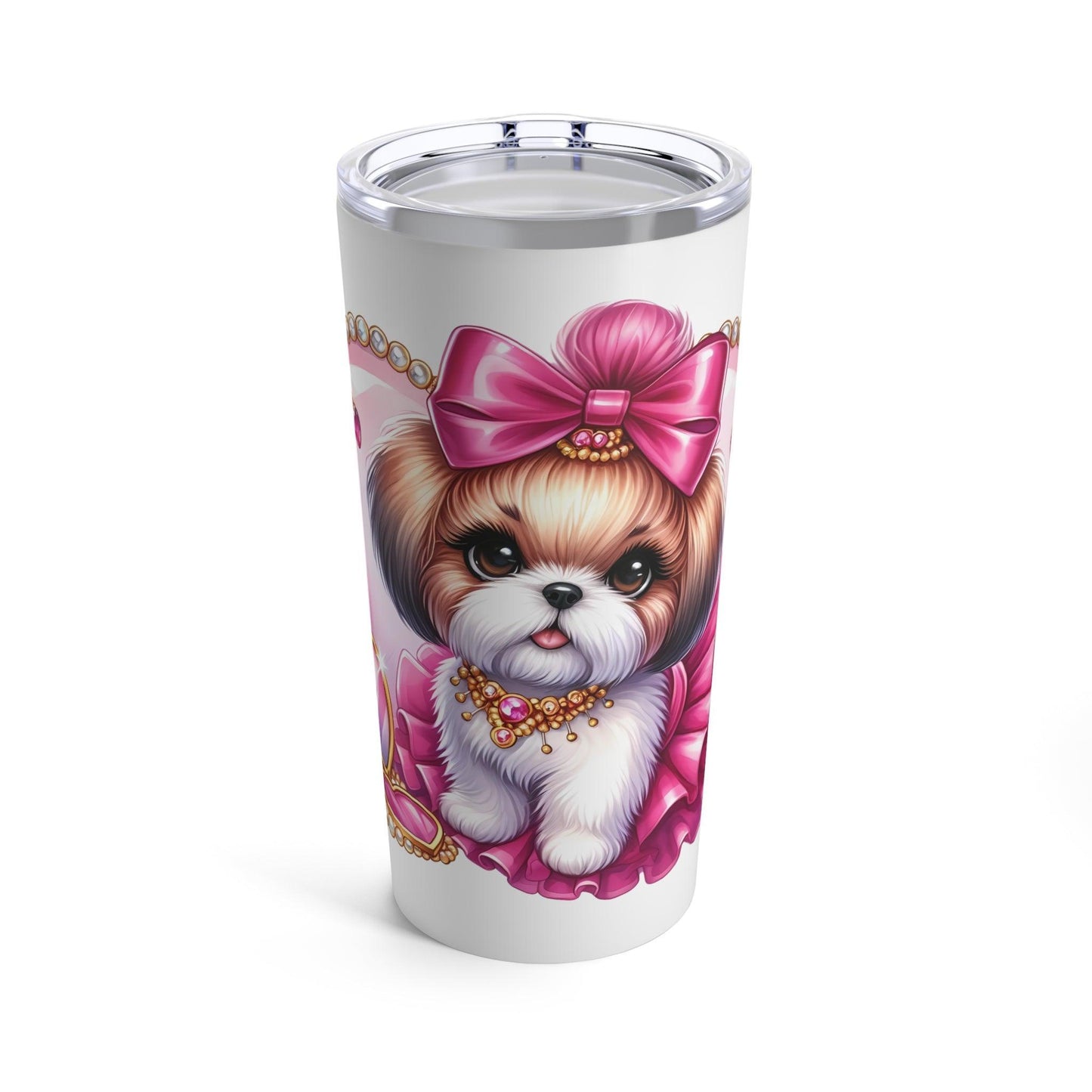 Pink Bow Shih Tzu Tumbler - Shih Tzu Gifts