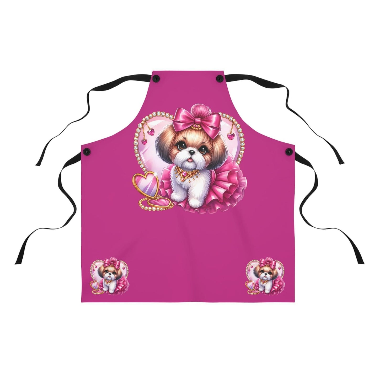 Pink Bow Shih Tzu Apron - Shih Tzu Gifts
