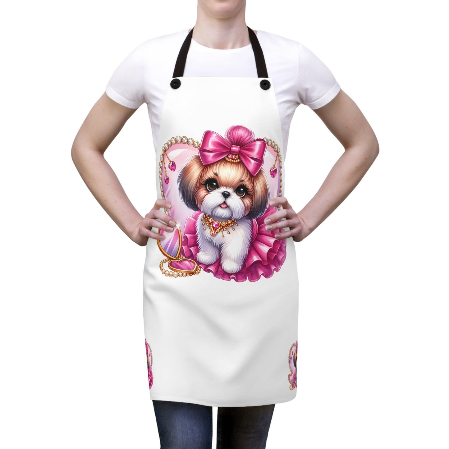 Pink Bow Shih Tzu Apron - Shih Tzu Gifts