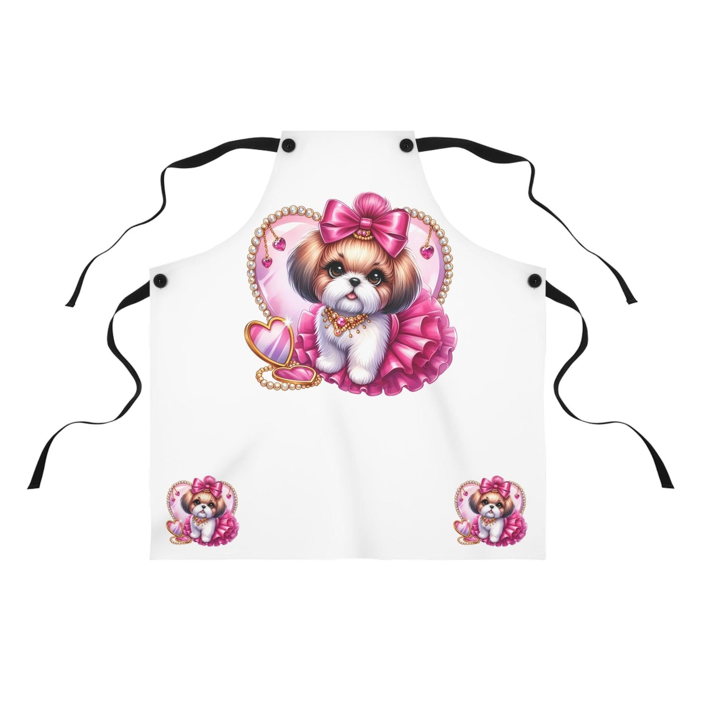 Pink Bow Shih Tzu Apron - Shih Tzu Gifts