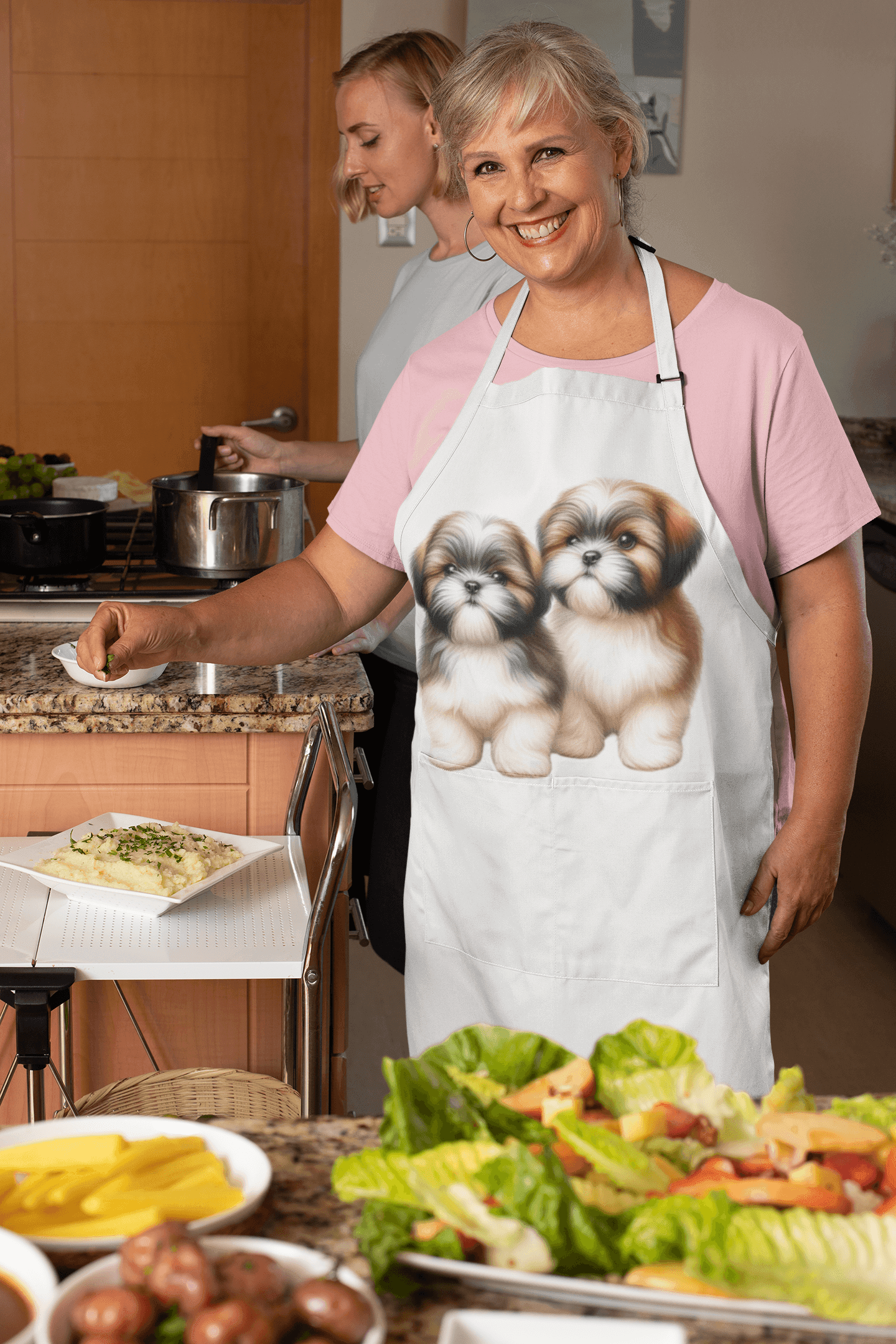 Two Babies Shih Tzu Apron - Shih Tzu Gifts
