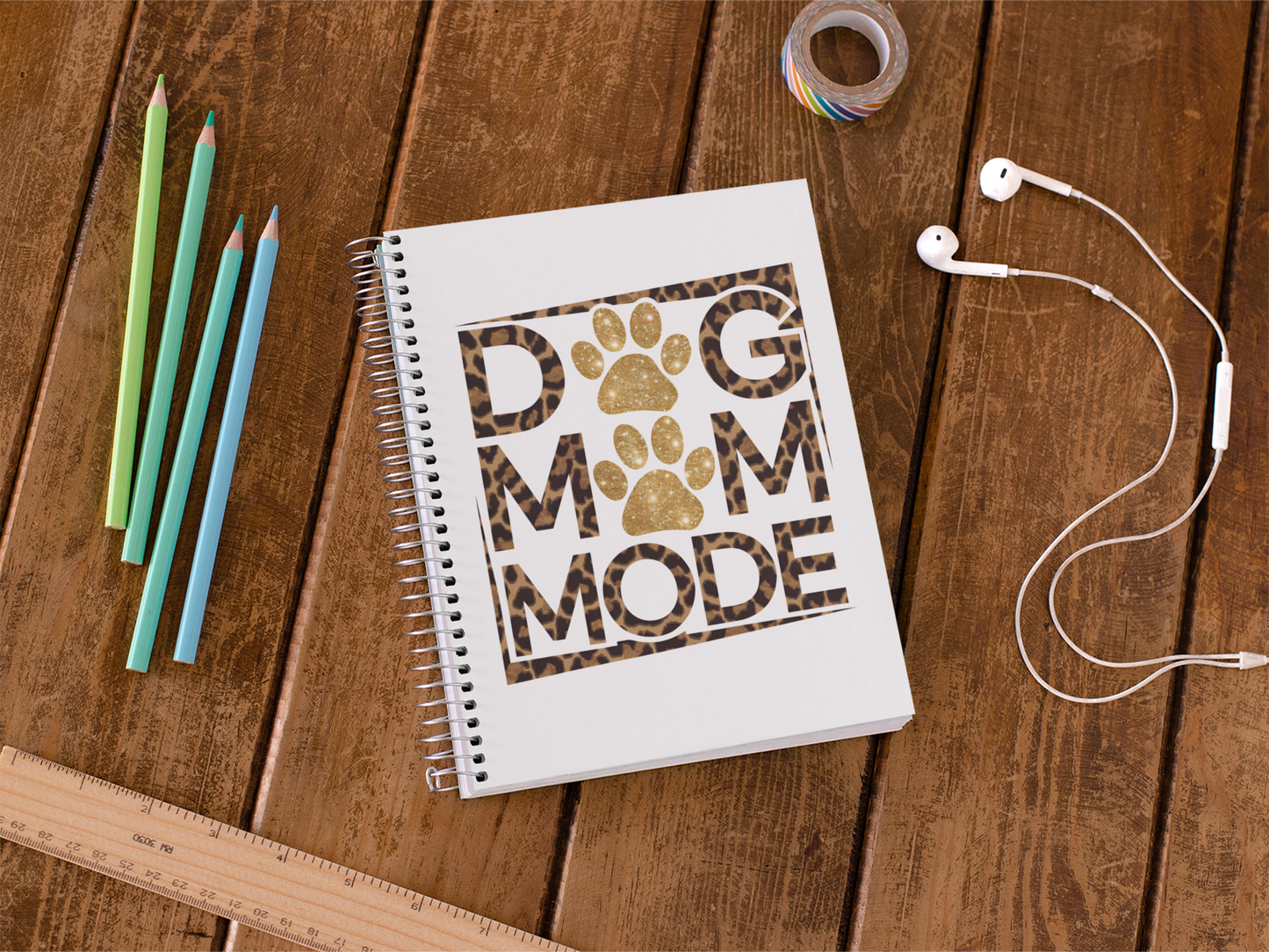 Dog Mom Mode Spiral Notebook – Cute Gift for Dog-Loving Women