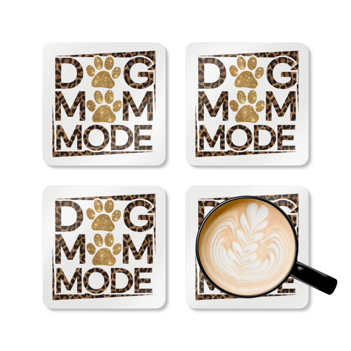 Dog Mom Mode Coaster Set – Cute Gift for Proud Dog Moms