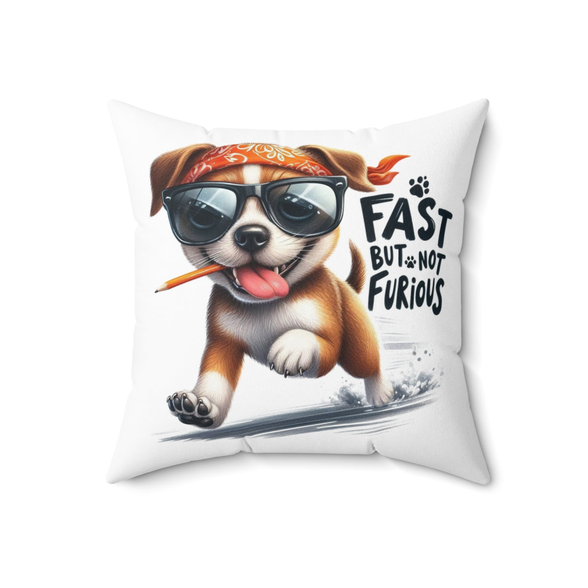 Fast But Not Furious Dog Pillow – Funny Gift for Chill Dog Lovers