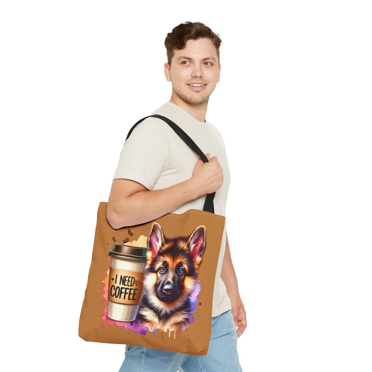 German Shepherd Coffee Tote Bag – Gift for Dog & Coffee Lovers