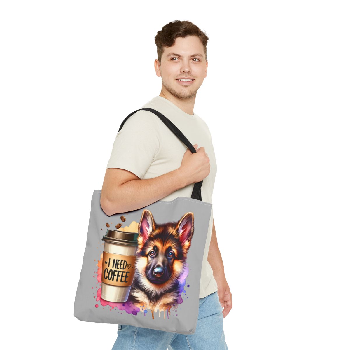 German Shepherd Coffee Tote Bag – Gift for Dog & Coffee Lovers