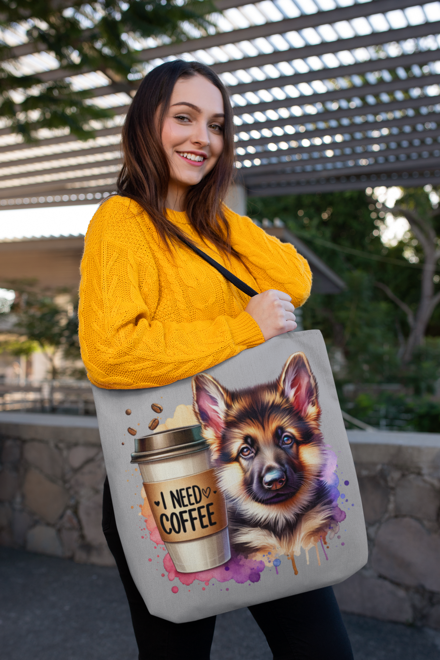 German Shepherd Coffee Tote Bag – Gift for Dog & Coffee Lovers