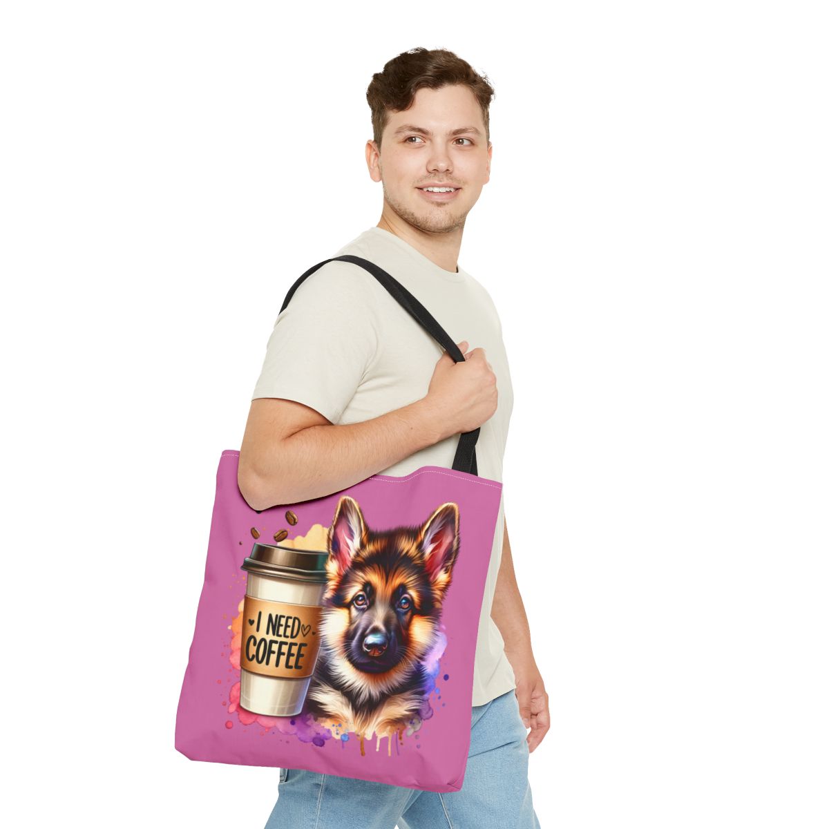 German Shepherd Coffee Tote Bag – Gift for Dog & Coffee Lovers