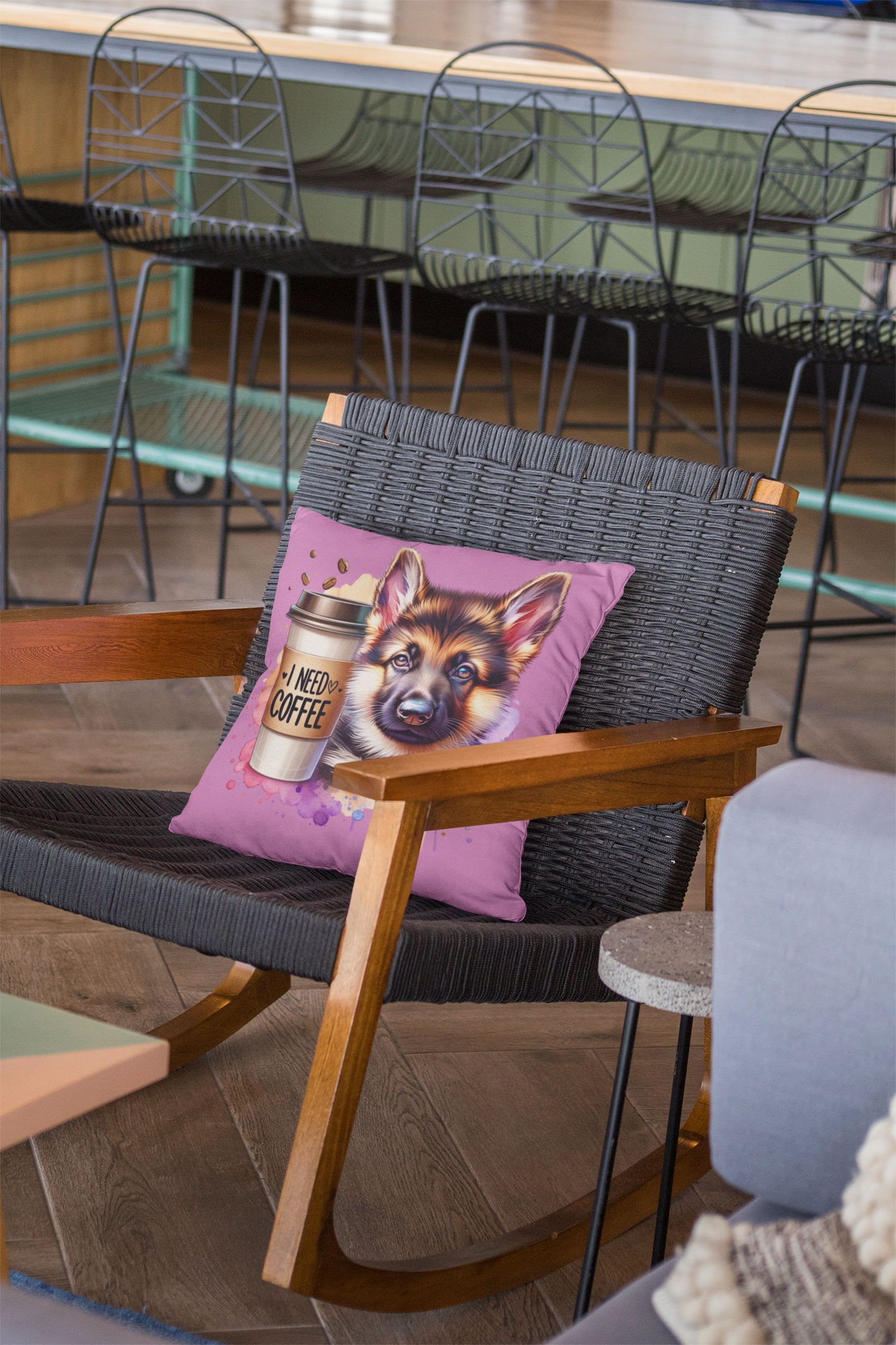 German Shepherd Coffee Pillow – Gift for Dog Moms & Coffee Lovers