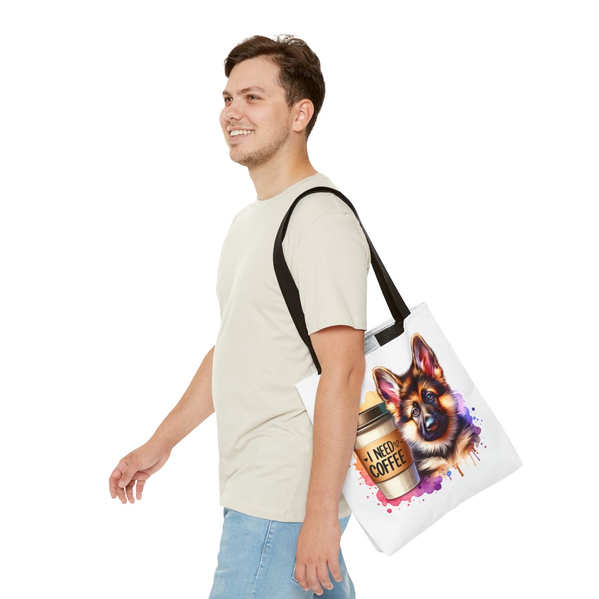 German Shepherd Coffee Tote Bag – Gift for Dog & Coffee Lovers