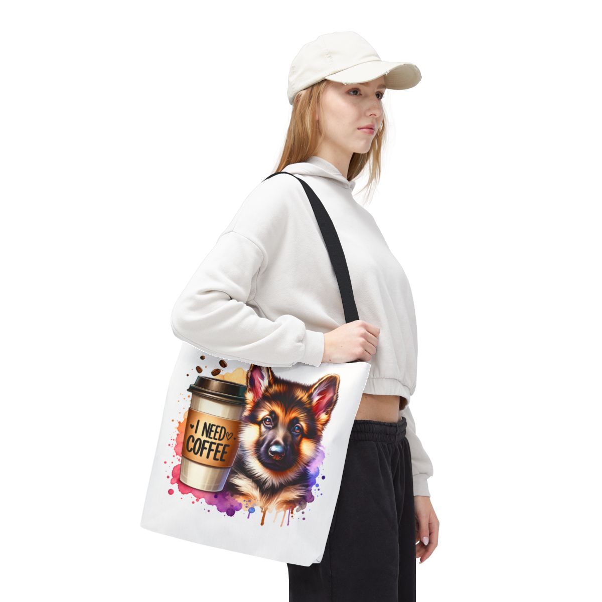 German Shepherd Coffee Tote Bag – Gift for Dog & Coffee Lovers