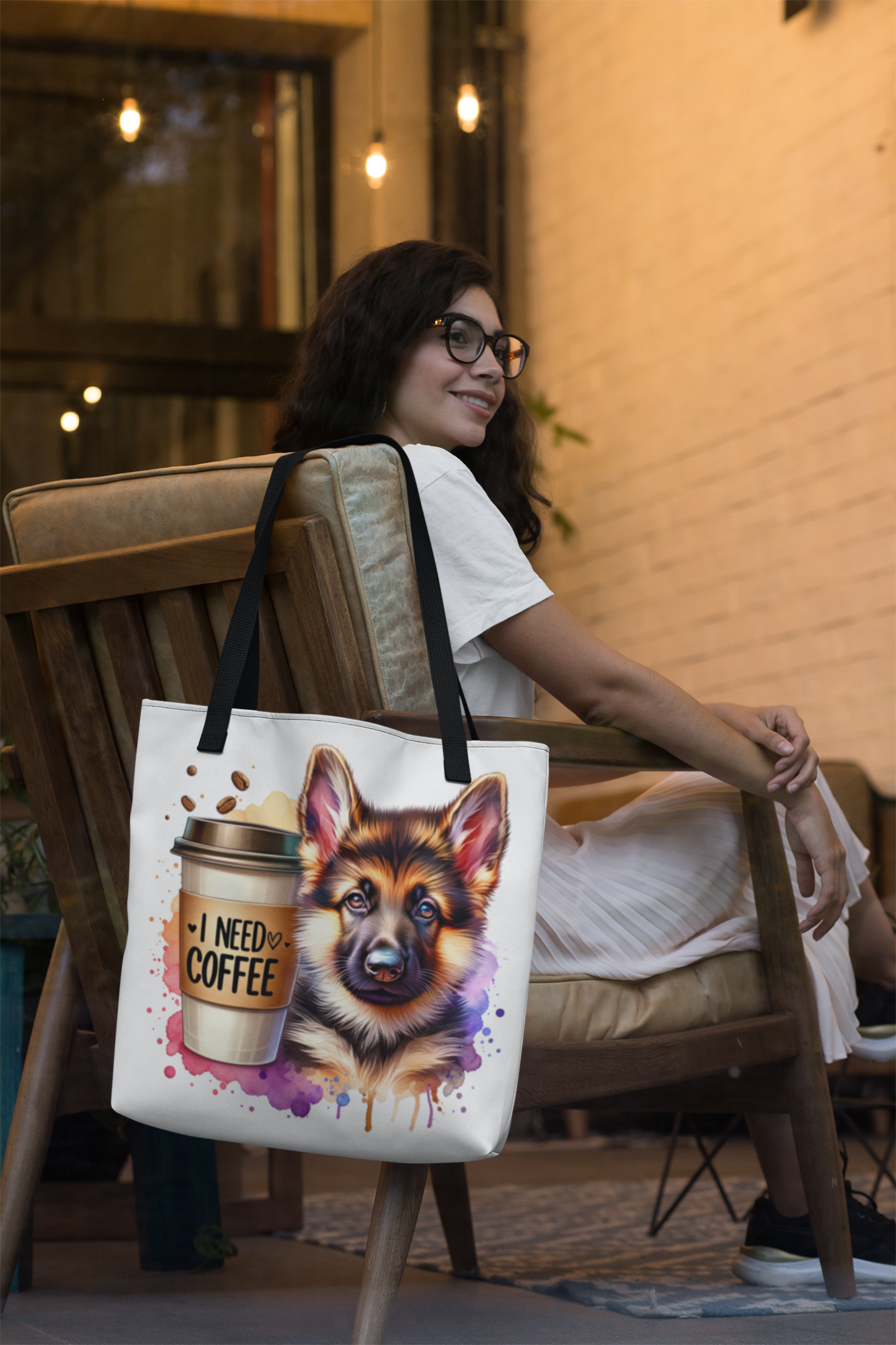 German Shepherd Coffee Tote Bag – Gift for Dog & Coffee Lovers