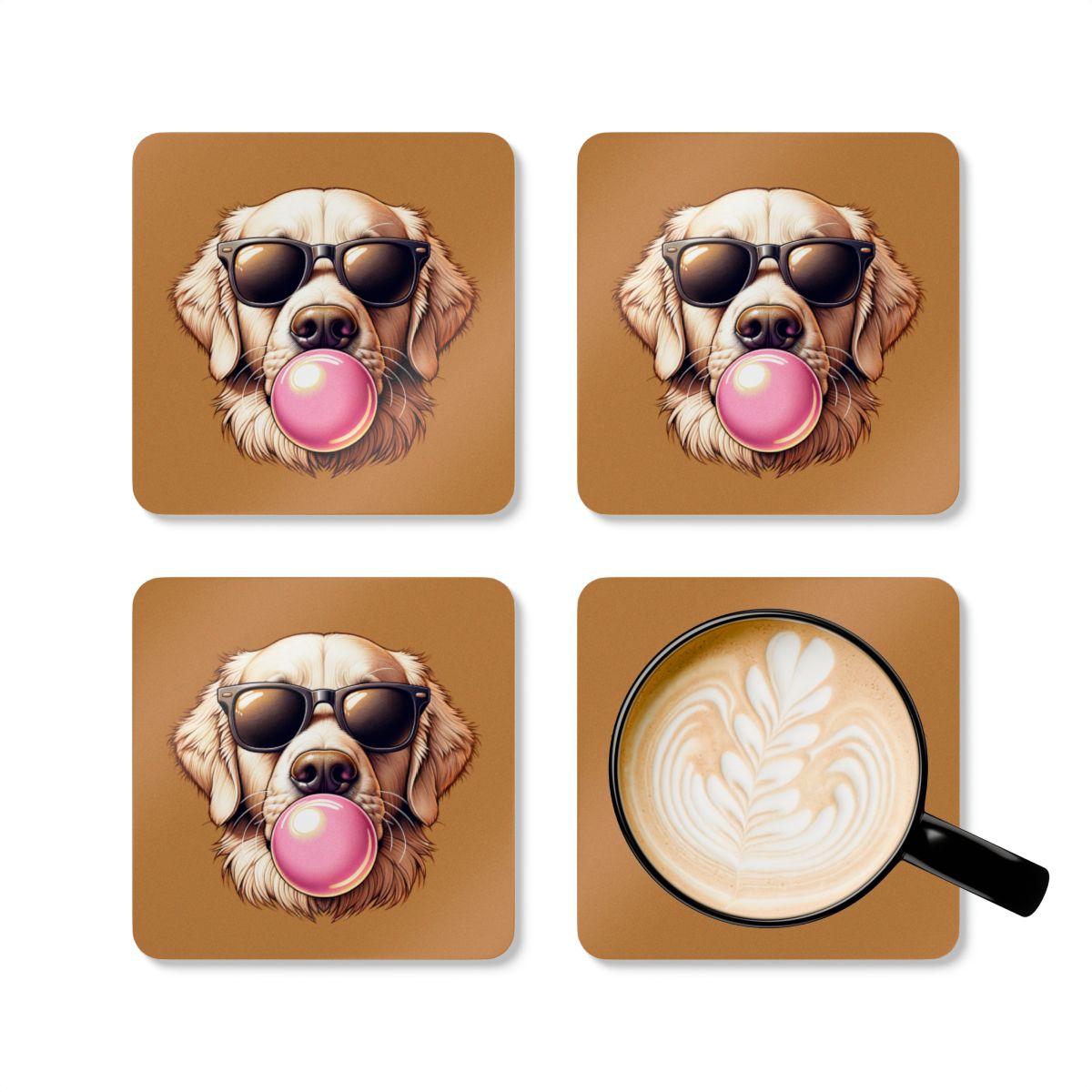 Golden-with-Gum-white- Corkwood Coaster Set