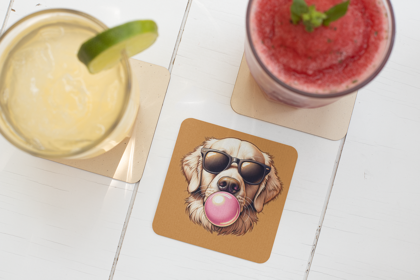 Golden-with-Gum-white- Corkwood Coaster Set