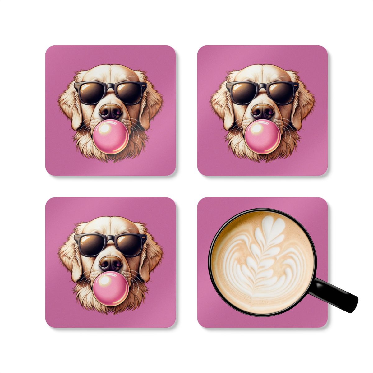 Golden-with-Gum-white- Corkwood Coaster Set