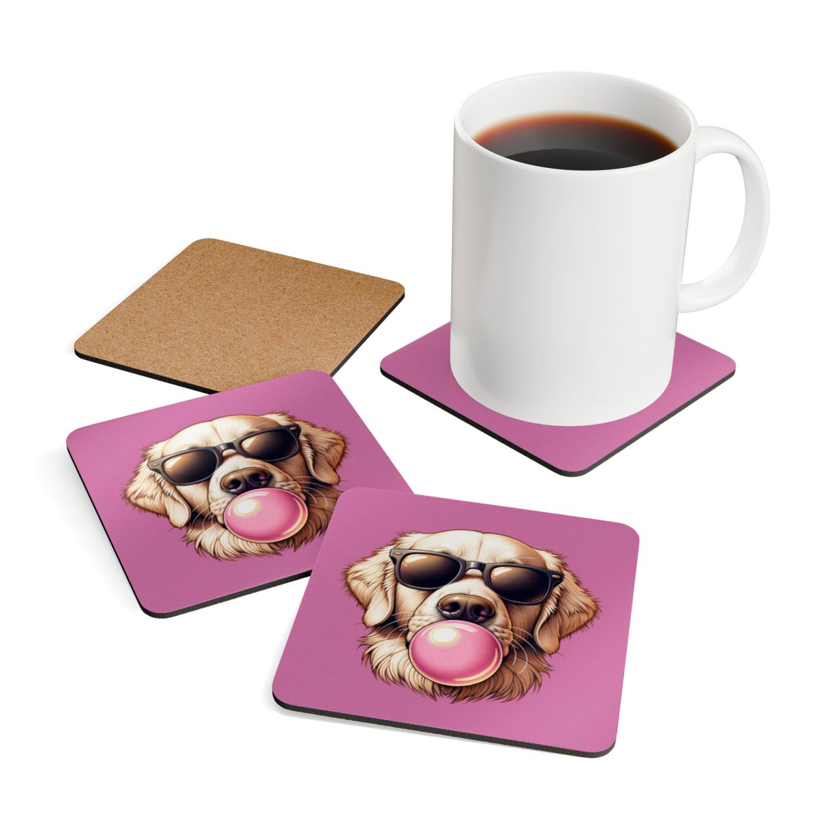 Golden-with-Gum-white- Corkwood Coaster Set