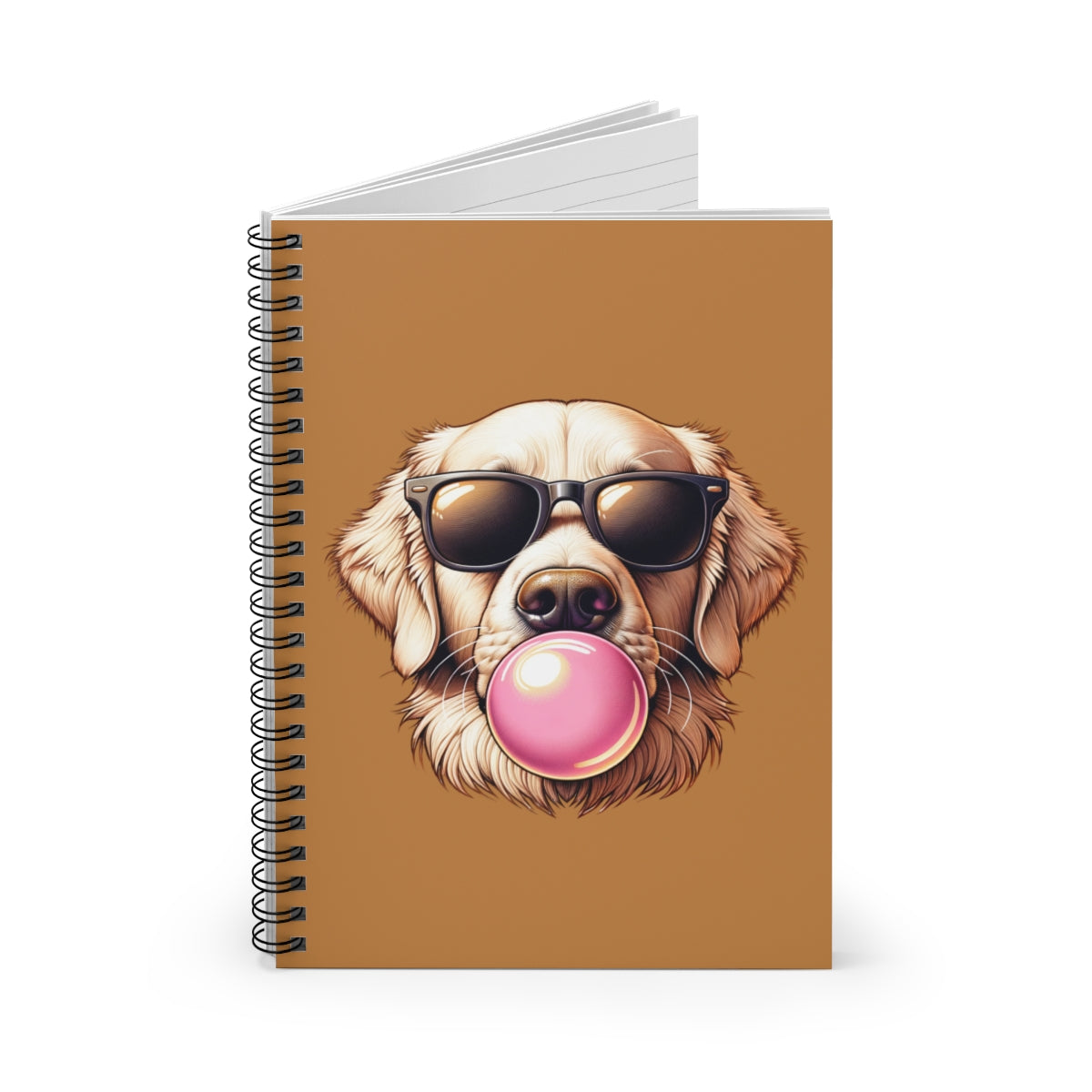 Golden-with-Gum-Spiral Notebook - Ruled Line-white
