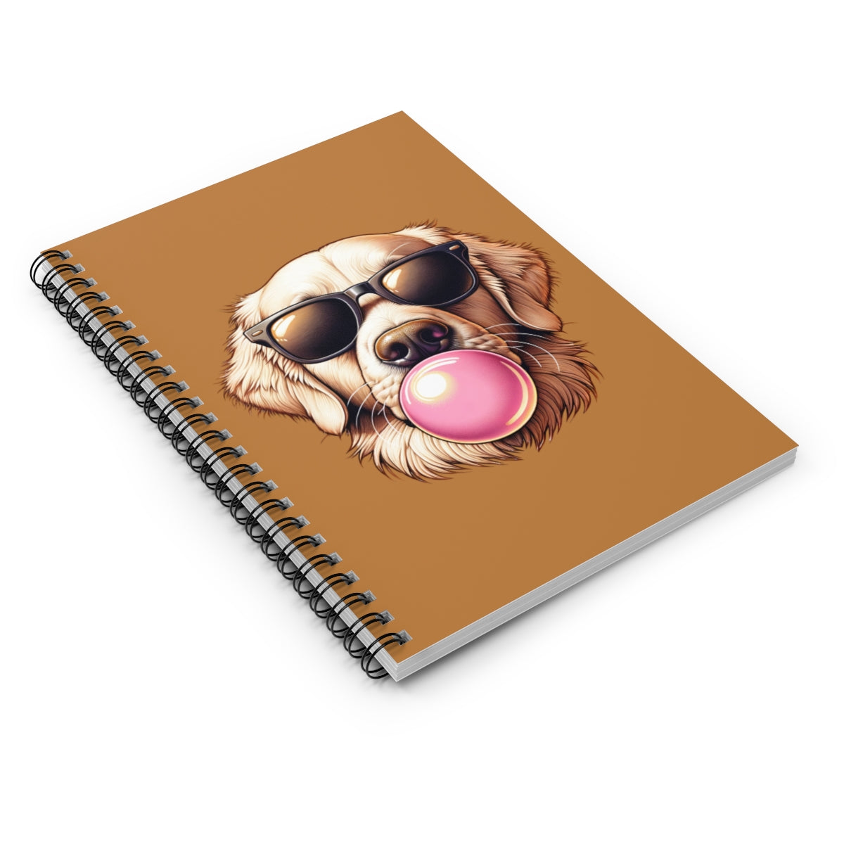 Golden-with-Gum-Spiral Notebook - Ruled Line-white