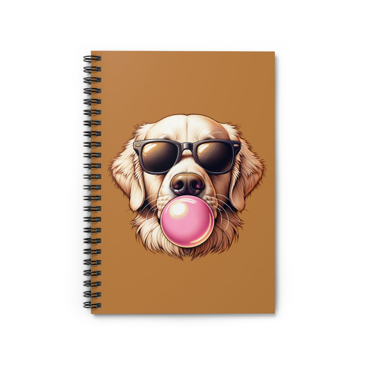 Golden-with-Gum-Spiral Notebook - Ruled Line-white