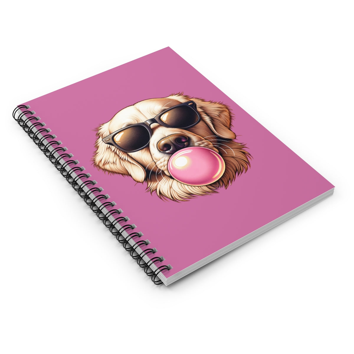 Golden-with-Gum-Spiral Notebook - Ruled Line-white
