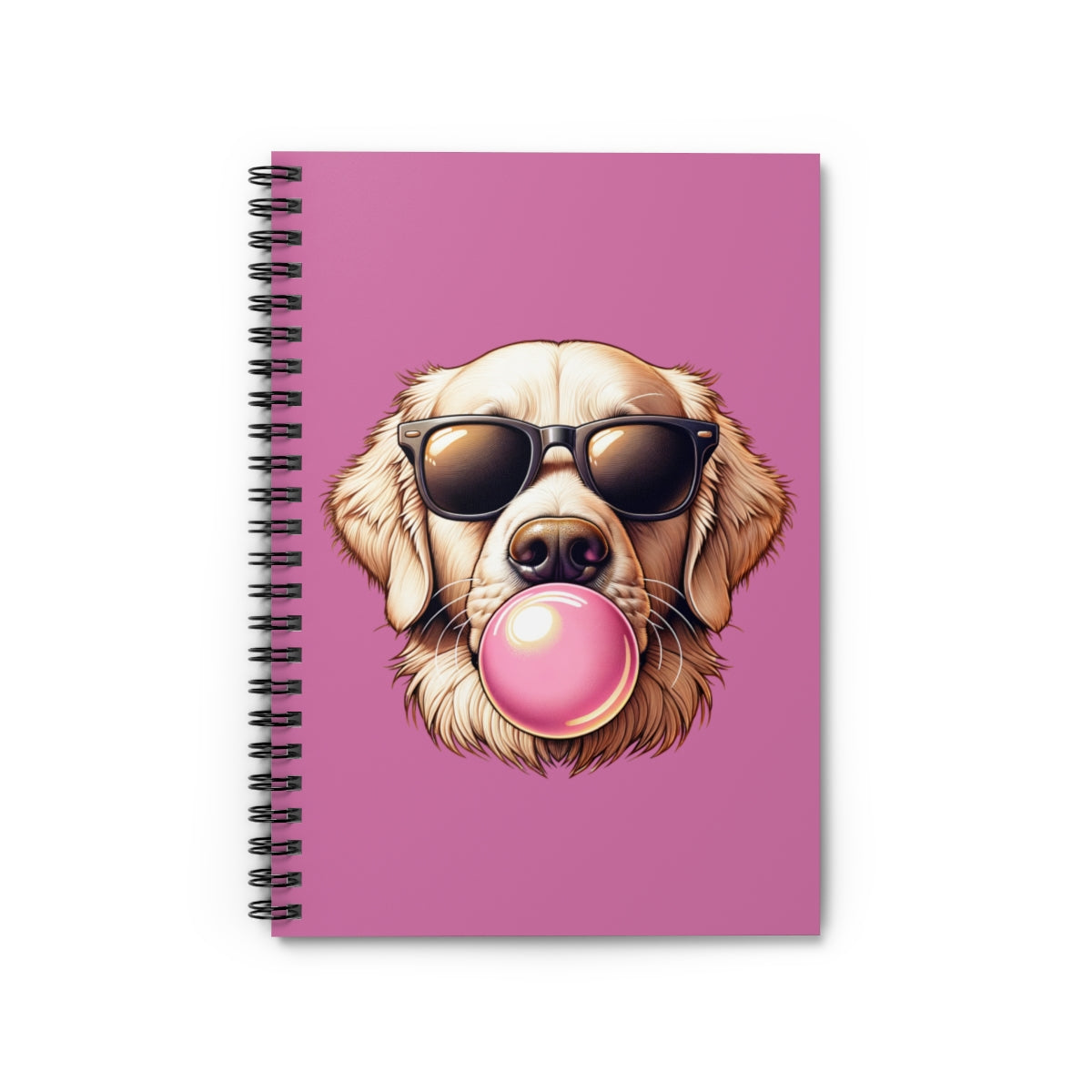 Golden-with-Gum-Spiral Notebook - Ruled Line-white