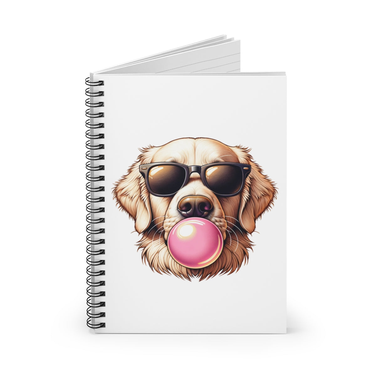 Golden-with-Gum-Spiral Notebook - Ruled Line-white