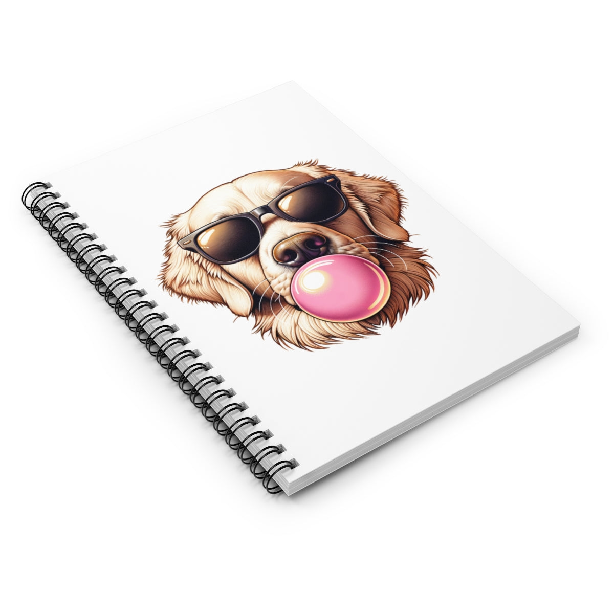 Golden-with-Gum-Spiral Notebook - Ruled Line-white