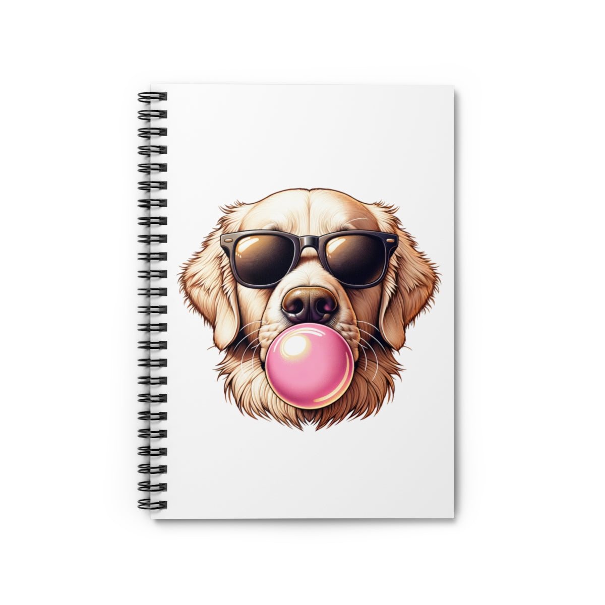 Golden-with-Gum-Spiral Notebook - Ruled Line-white