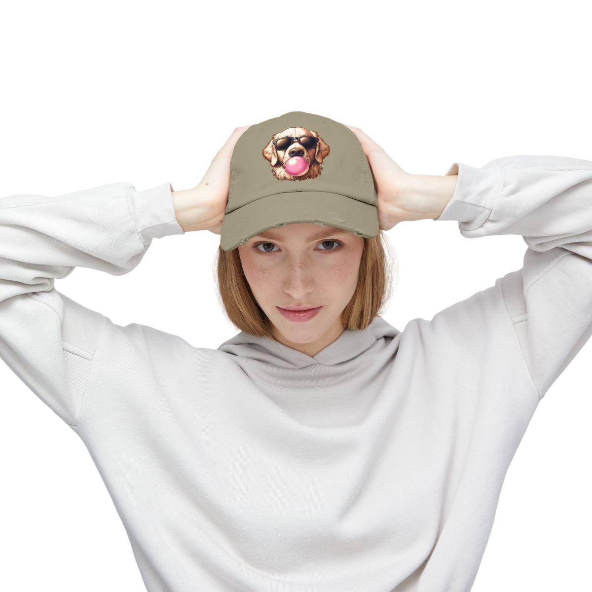 Golden-with-Gum-Unisex Distressed Cap