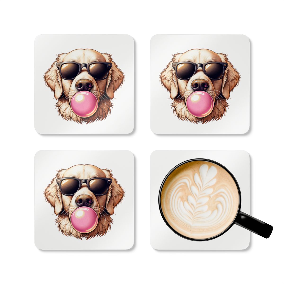 Golden-with-Gum-white- Corkwood Coaster Set
