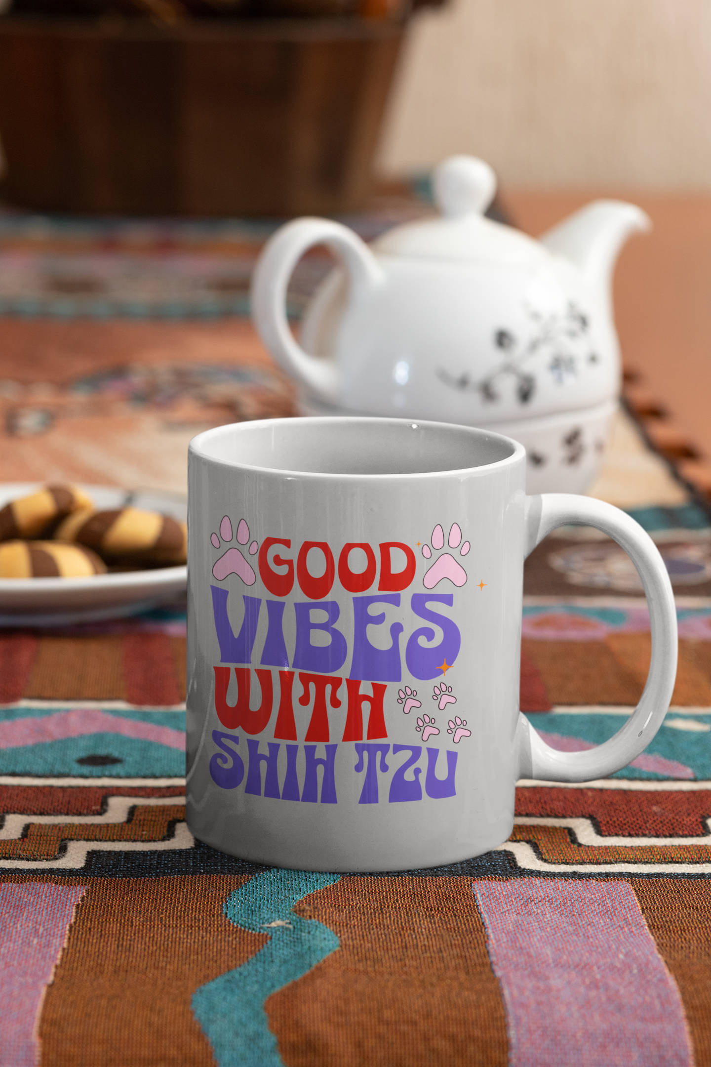 Good Vibes With Shih Tzu Mug – Cute & Durable Gift for Dog Lovers