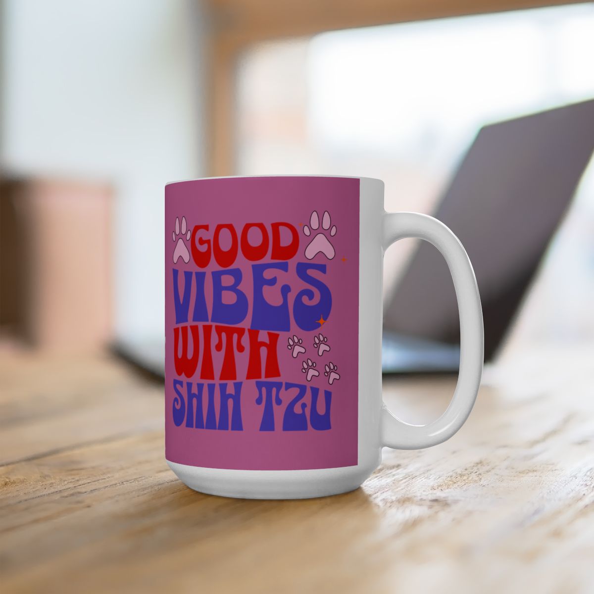 Good Vibes With Shih Tzu Mug – Cute & Durable Gift for Dog Lovers