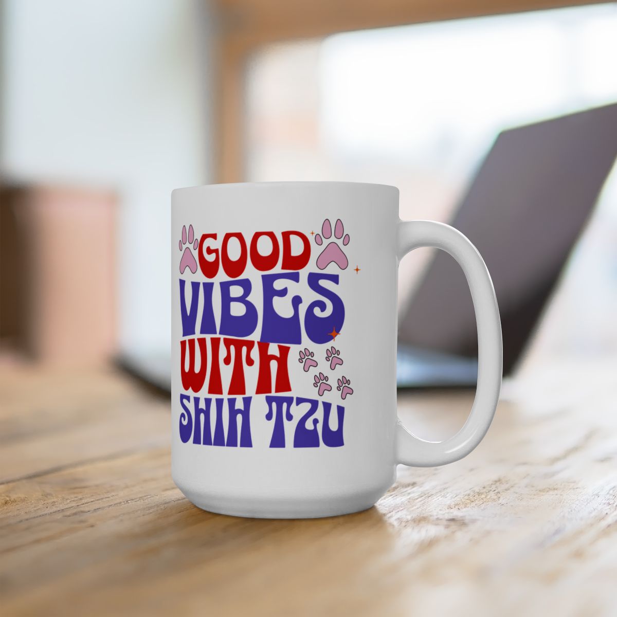 Good Vibes With Shih Tzu Mug – Cute & Durable Gift for Dog Lovers