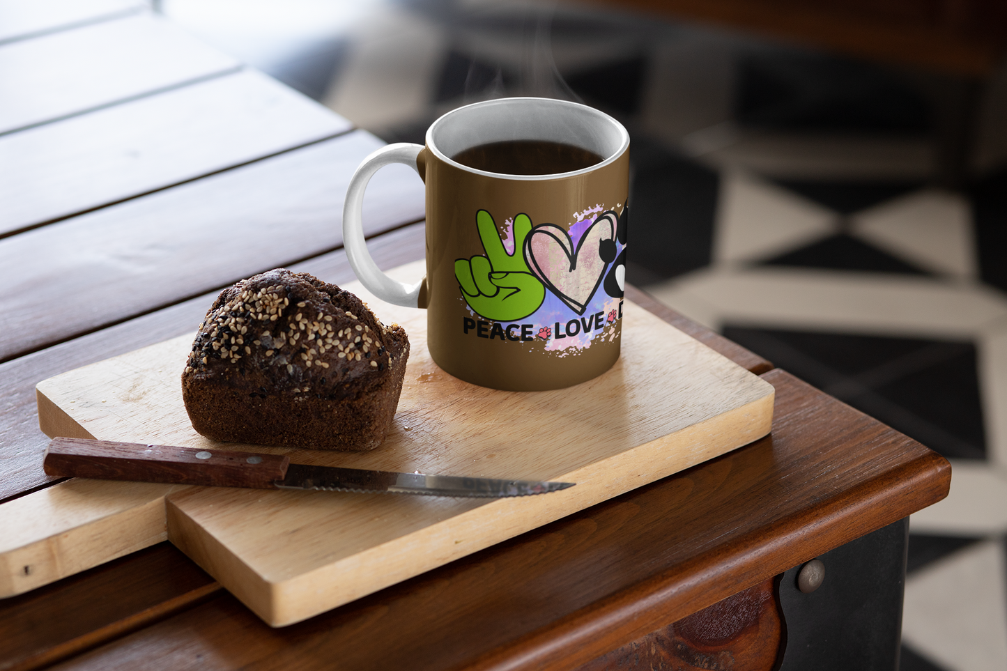 Peace Love Dogs Coffee Mug – Cute & Durable Gift for Dog Lovers