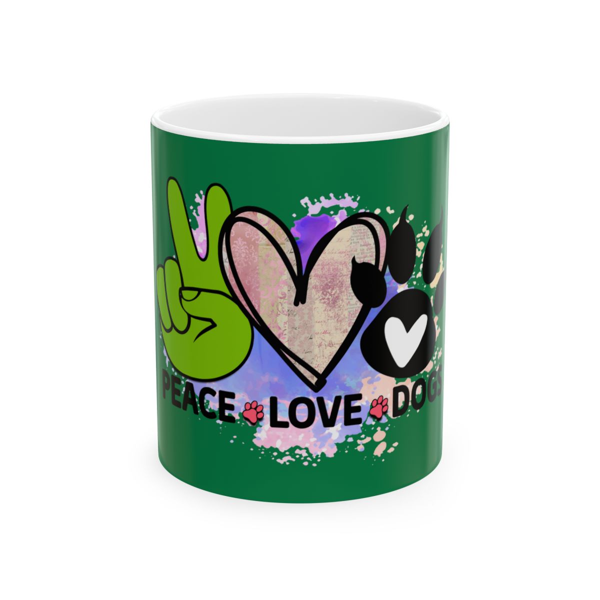 Peace Love Dogs Coffee Mug – Cute & Durable Gift for Dog Lovers