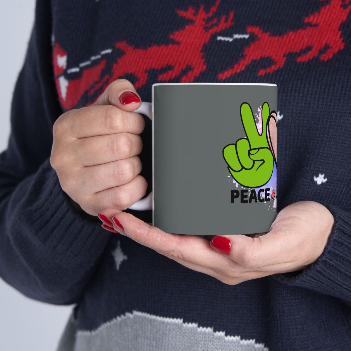 Peace Love Dogs Coffee Mug – Cute & Durable Gift for Dog Lovers