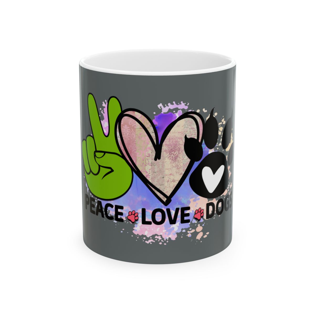 Peace Love Dogs Coffee Mug – Cute & Durable Gift for Dog Lovers
