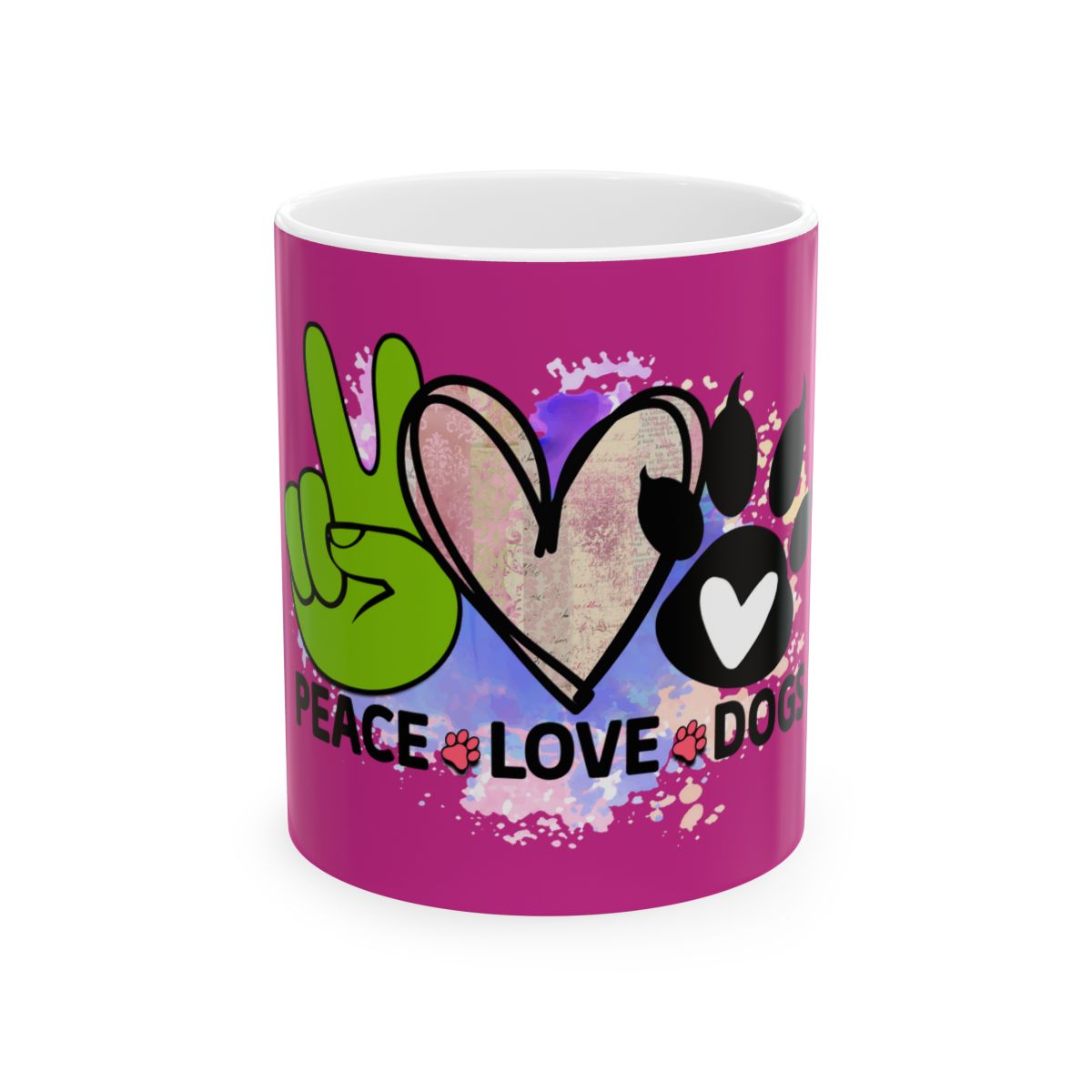 Peace Love Dogs Coffee Mug – Cute & Durable Gift for Dog Lovers