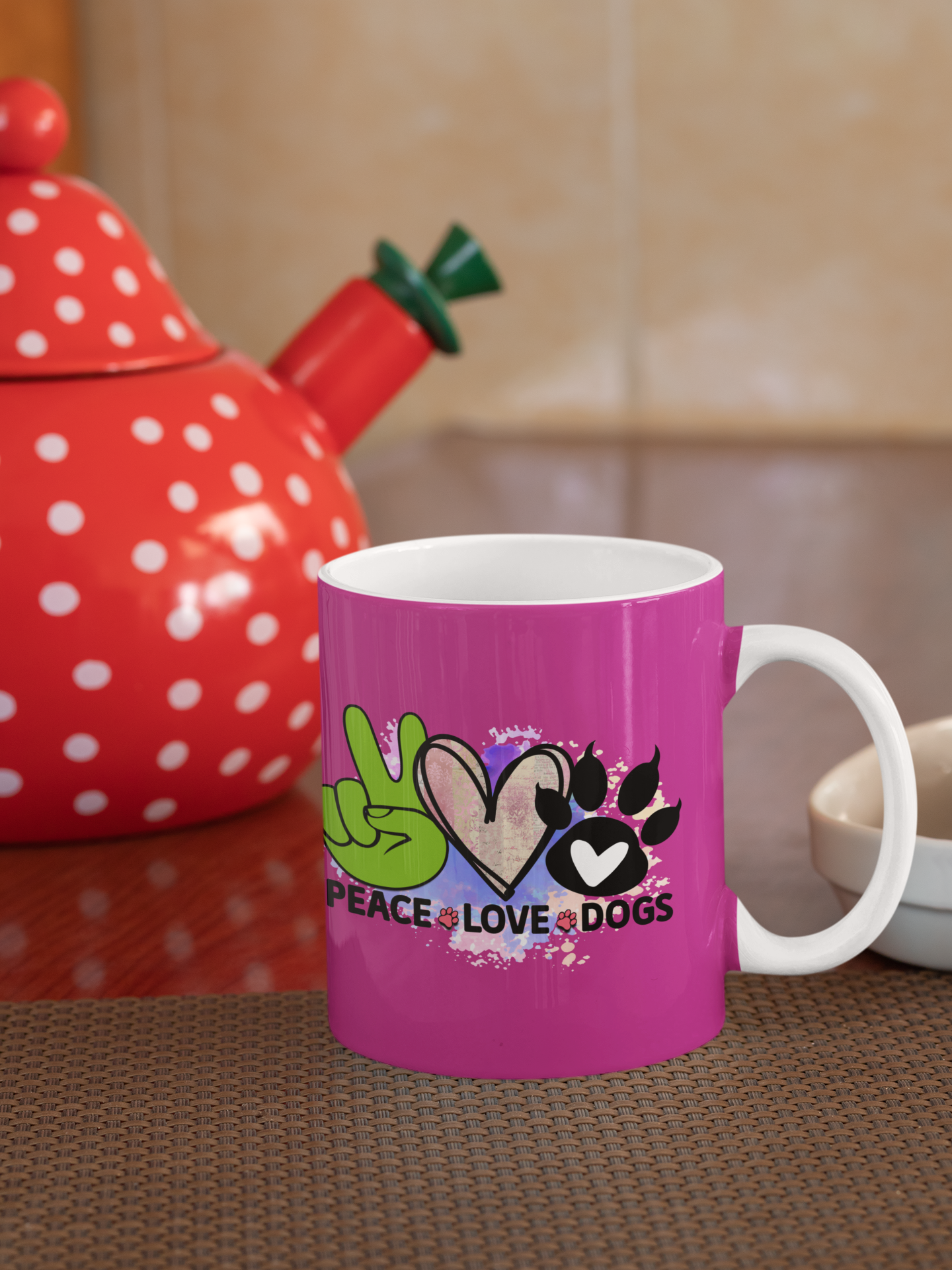 Peace Love Dogs Coffee Mug – Cute & Durable Gift for Dog Lovers