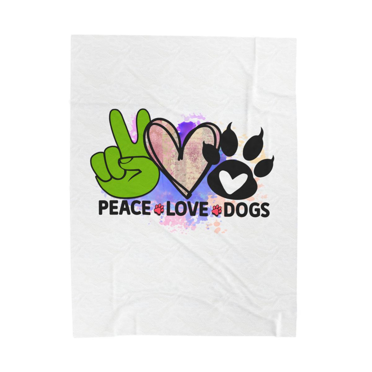 Peace Love Dogs Blanket – Soft & Cozy Gift for Dog Lovers