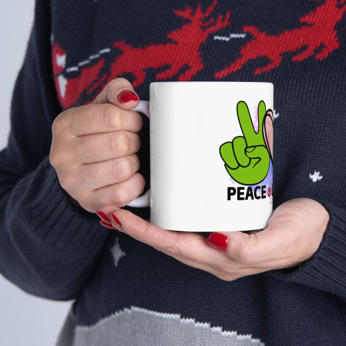 Peace Love Dogs Coffee Mug – Cute & Durable Gift for Dog Lovers