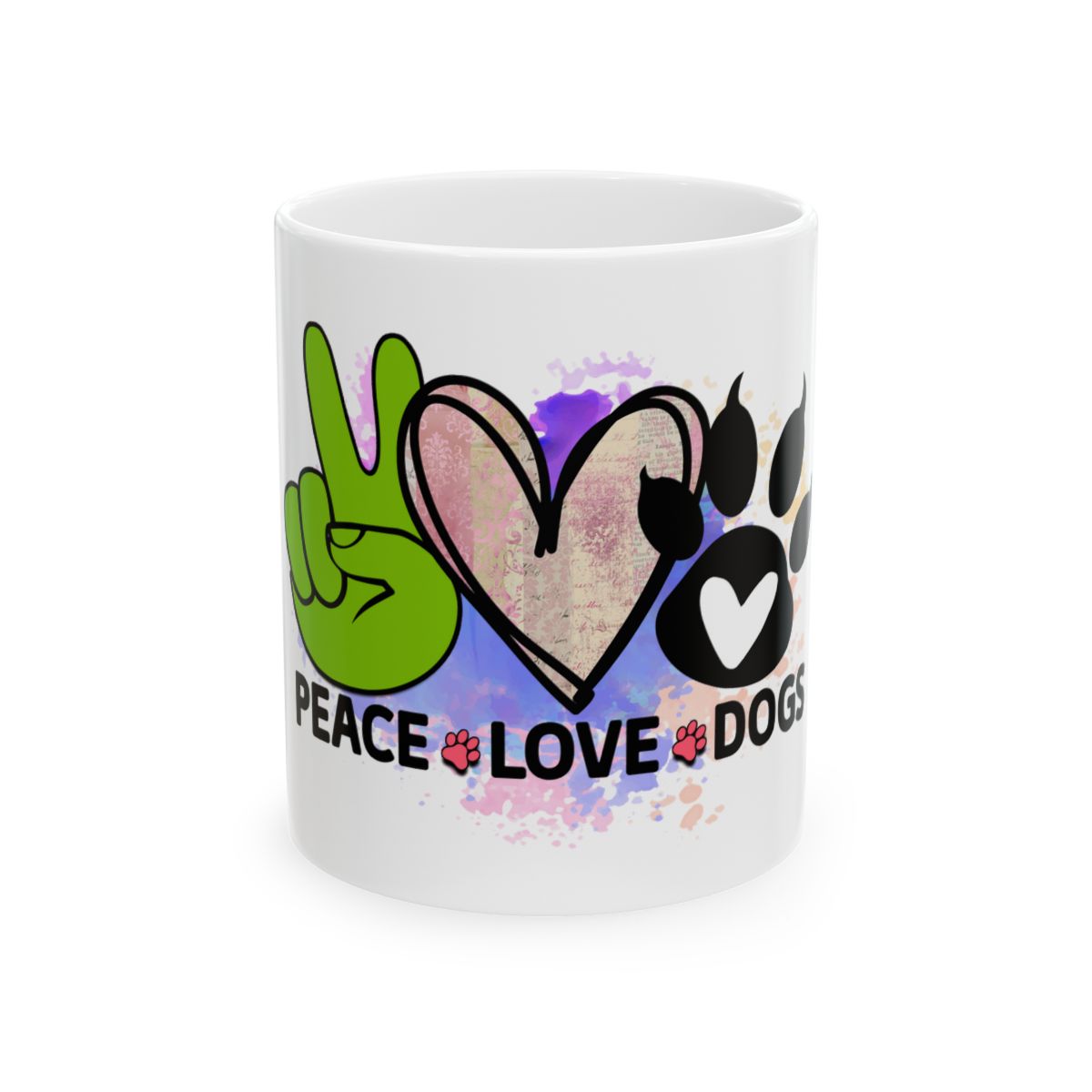 Peace Love Dogs Coffee Mug – Cute & Durable Gift for Dog Lovers