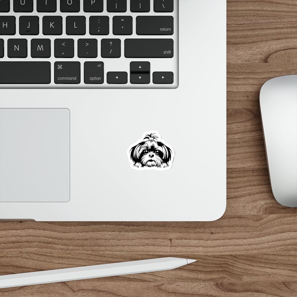 Shih-Tzu-Black-and-White- Die-Cut Stickers - Shih Tzu Gifts