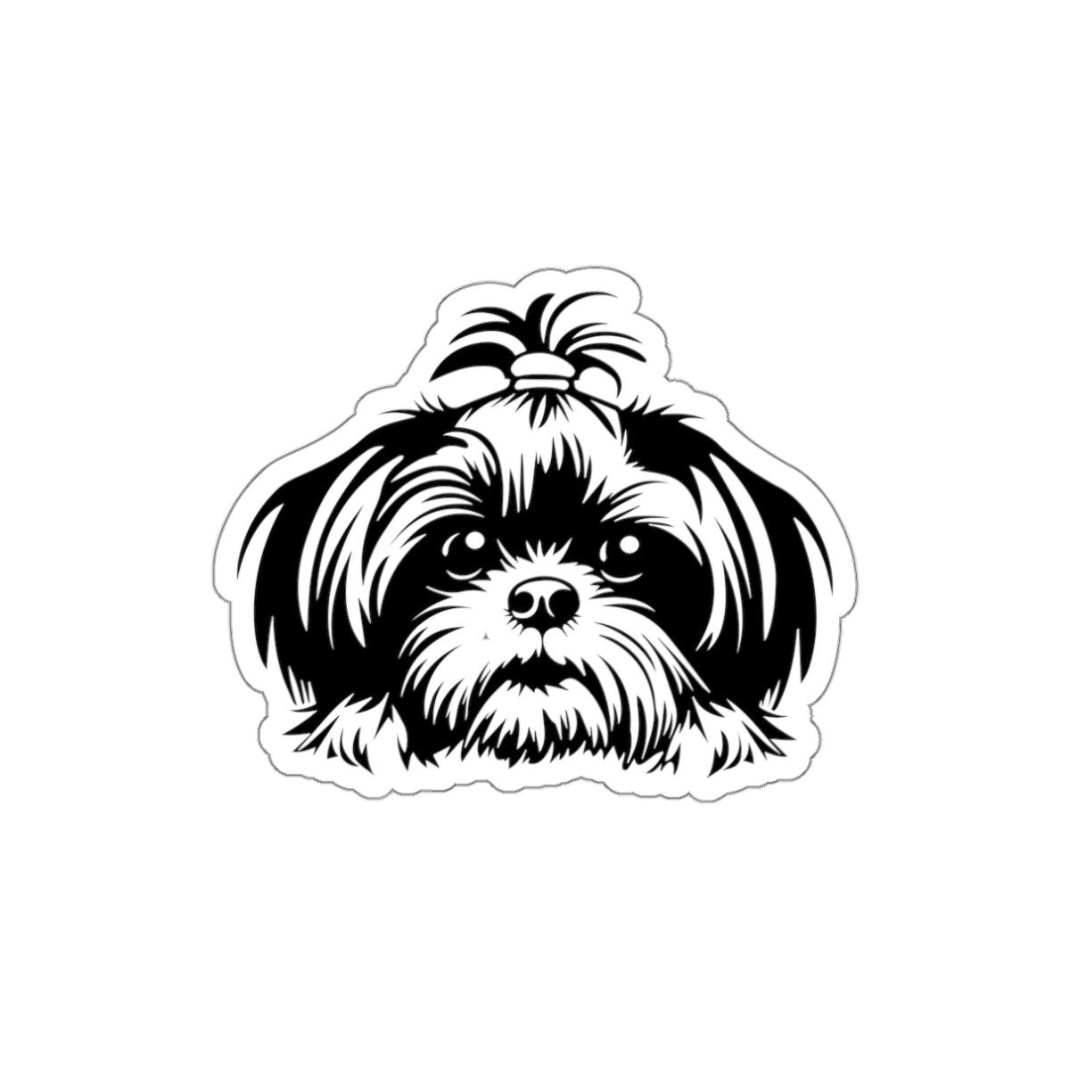 Shih-Tzu-Black-and-White- Die-Cut Stickers - Shih Tzu Gifts
